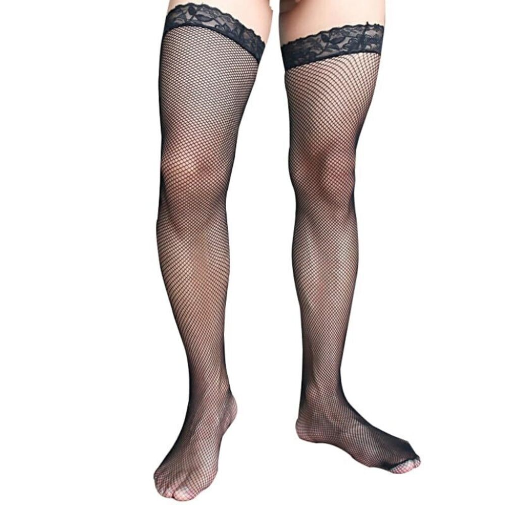 5771 Fishnet Stockings Lace Top Legs Long Tube Transparent High Thigh